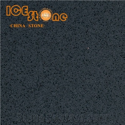California Black Quartz Stone Tiles/Quartz Stone Slabs/Engineered Stone Walling/Black Artificial Building Stone