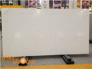 Carrara White Marble Look Quartz Stone Solid Surfaces Polished Slabs & Tiles