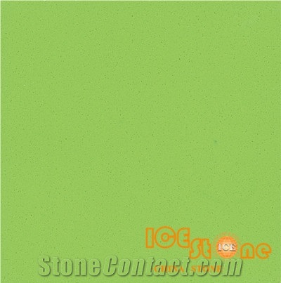 Cheap Pure Green, Quartz Stone Solid Surfaces Polished Slabs Tiles Engineered Stone Artificial Stone Slabs for Hotel Kitchen,Bathroom Backsplash Walling Panel Customized Edge