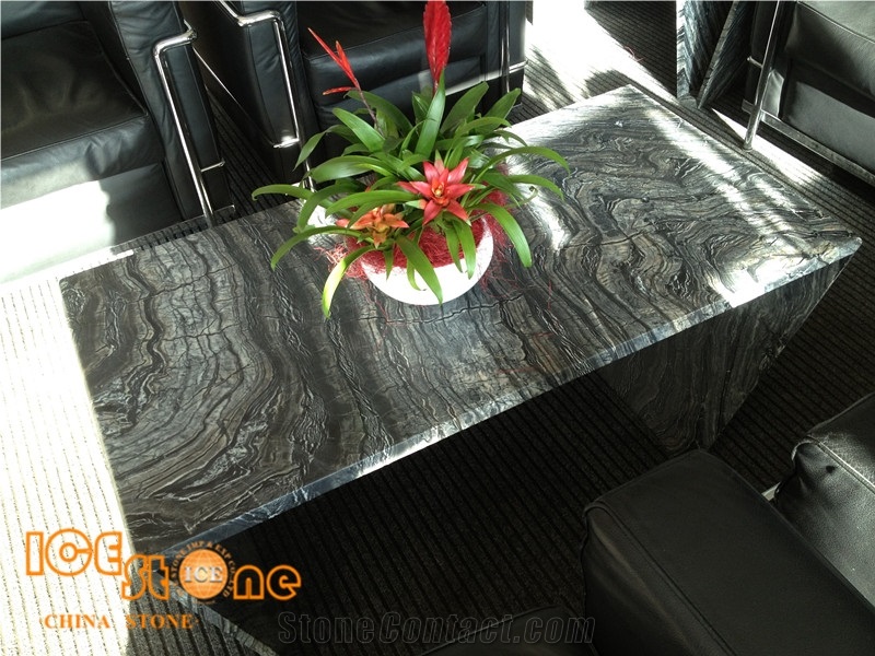 China Black Kenya Marble/Silver Wave Slabs/Wooden Pattern Tiles / Wall and Floor Coverings/Natural Building Decoration Stone/Own Quarry
