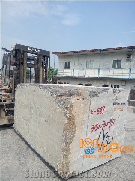 China Black Marble Block from Ice Stone/China Silver Dragon Marble Block