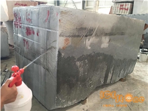 China Blue Wooden Marble Block/Blue Serpenggiante Marble Block