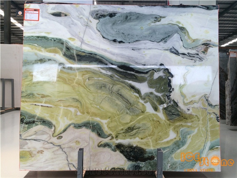 China Dreaming Green Polished Marble Tiles & Slabs/Chinese Luxury Polish Wall Covering/Bookmatch/Floor