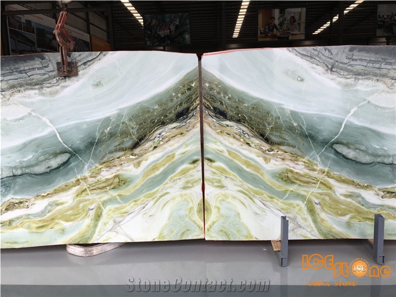 China Dreaming Green Polished Marble Tiles & Slabs/Chinese Luxury Polish Wall Covering/Bookmatch/Floor