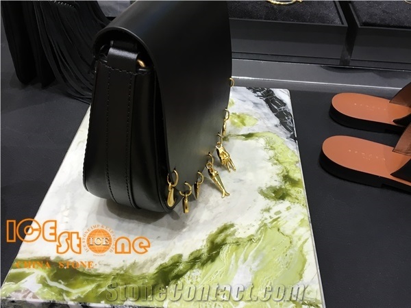 China Green Jade, Ice Connect Marble,White Beauty,Floor Covering Tiles,Skirting,Slabs,Bookmatched Polished Natural Stone,Own Quarry,Direct Factory