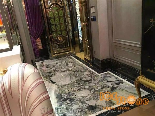 China Ice Green Marble Tiles Slabs/White Beauty Floor Tiles Marble/Cool Emerald Marble/Ice Jade Marble Slabs/Ice Connect Marble Tiles/Primavera Marble Tiles/Emerald Flower Marble/Wall Covering Slabs