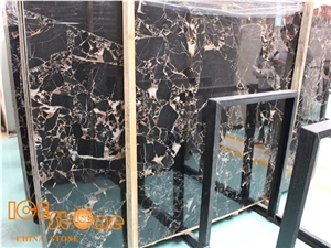 China Portoro Black and Beige Color China Marble Stone Slabs & Tiles Marble Custom Made Polished Interior Decoration