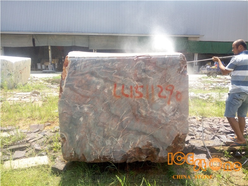 China Red Marble Blocks with Large Quantity from Ice Stone