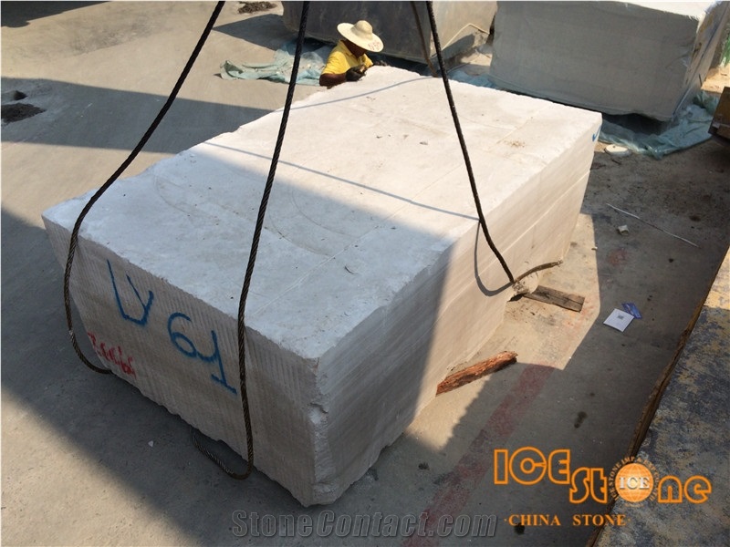 China White Wooden Marble Blocks from Ice Stone with Large Quantity