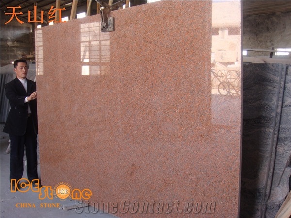 China Xinjiang Tianshan Red/Chinese Cheap Granite Red Color Tiles/Stripe/Gangsaw Slabs/Wall/Floor Covering/Skirting