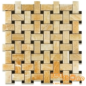 China Yellow Onyx Mosaic/ mosaic pattern/  floor mosaic/floor mosaic/China Honey Onyx Mosaic/wall mosaic/linear strips mosaic/