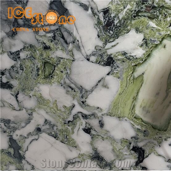 Cold Jade Green Marble Tiles Slabs/Marble Wall Covering Tiles/Marble Floor Covering Tiles/Ice Green Marble Pattern/Ice Connect Marble Slabs