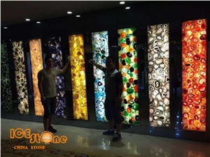 Colorful Agate Semi Precious Stone Slabs/Colorful Agate Semiprecious Tiles/Colorful Agate Gemstone Slabs