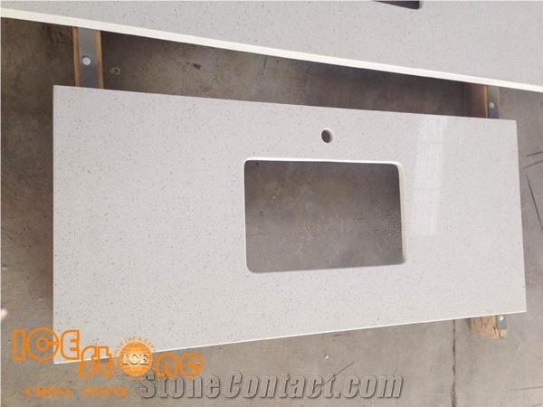 Crystal White Quartz Stone/Solid Surface Engineered Stone Hotel Kitchen Bathroom Decoration