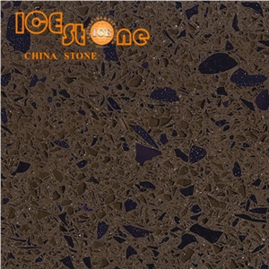 Dark Crystal Brown Quartz Stone Tiles/Engineered Stone/Quartz Stone Flooring/Brown Artificial Building Stone