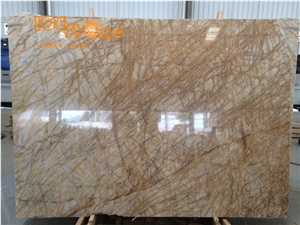 Golden Spiders/China Cheap Yellow Golden Bookmatched Large Quantity Marble Slabs /Tiles/Cut to Size/Skiting