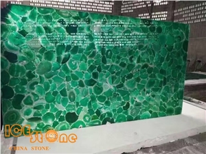 Green Color, Peacock Green Semi Stone, Green Semiprecious Stone Slab&Tiles