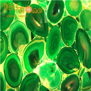 Green Gorgeous Gemstone Stone Slabs/Precious Agate Building Stone/Internal Decoration Material/Wall Covering Tiles/Table Decoration Tiles/Green Agate Semiprecious Stone Slabs Tiles