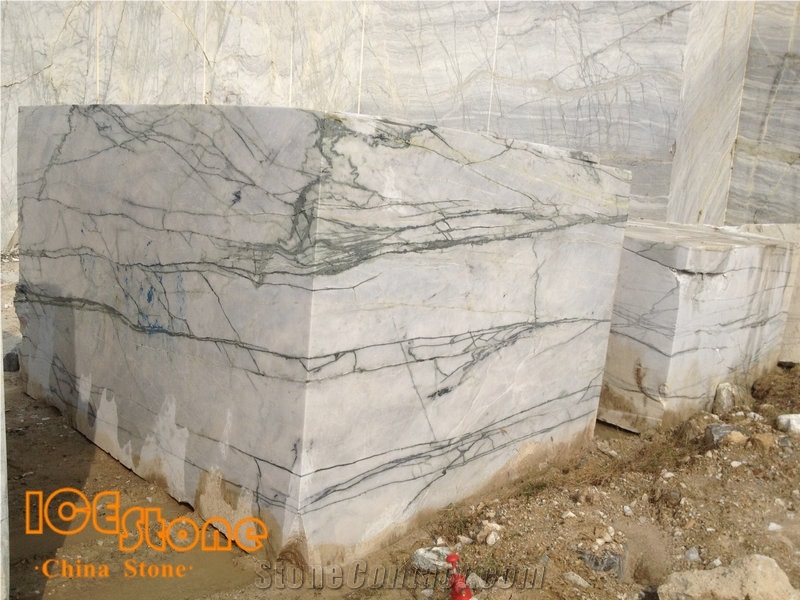Green White Marble Block, China Green Marble