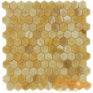 Hexagon 1” Beige Marble Mosaic