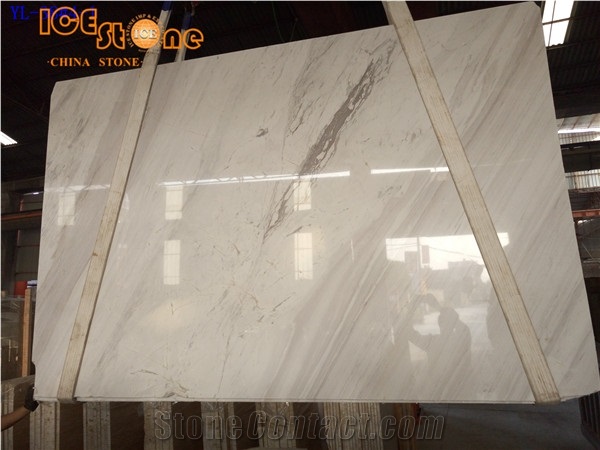 High Polished Volakas White Marble Slabs & Tiles for Bathroom Wall/Floor
