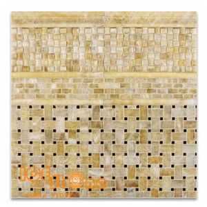 Honey Onyx Mosaic, Mosaic Pattern, Floor Mosaic, Basketweave Mosaic, Yellow Onyx Wall Mosaic