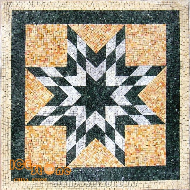 Hot Sale Waterjet Polished Marble Floor Tile Mosaic Medallions Cheap Patterns