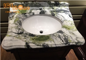 Ice Connect Marble Bathroom Tops/Ice Green Stone Bathroom Vanity Tops/Natural Building Stone/China Green Marble Bath Tops