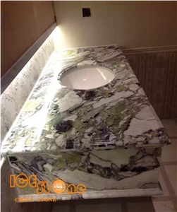 Ice Connect Marble Bathroom Tops/Ice Green Stone Bathroom Vanity Tops/Natural Building Stone/China Green Marble Bath Tops