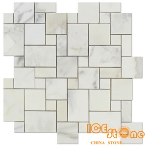 Italy Calacatta Gold Marble Mosaics Hexagon/Basketweave/Chevron/Fish Bone/Mini Versaille/Polished