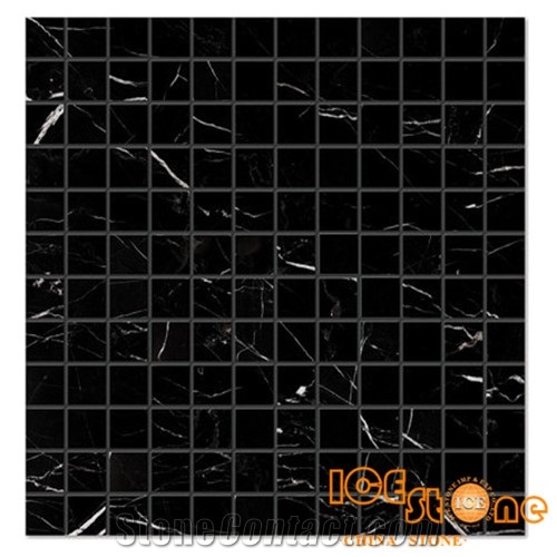 Nero Marquina Hexagon 2” Mosaic Tiles/Nero Marquina Polished Mosaic Tiles/Nero Marquina Interior Floor Mosaic Tiles/Nero Marquina Basketweave Mosaic Tiles