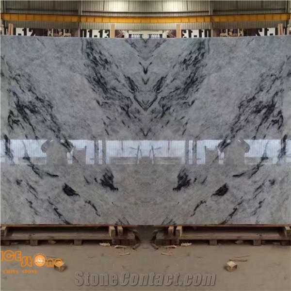 New Material Ice Onyx White Onyx Slabs Grey Onyx with Black Veins Stone Flooring Covering Tiles