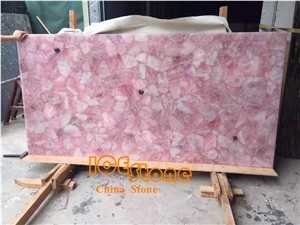 Pink Cystal Slab Backlit/Semiprecious Stone Slabs/ Gemstone Tiles/ Precious Stone Slabs/ Semi Precious Tiles/ Gemstone Slabssemiprecious Stone Tiles/ Semi Precious Stone Wall/ Semi Precious Slabs