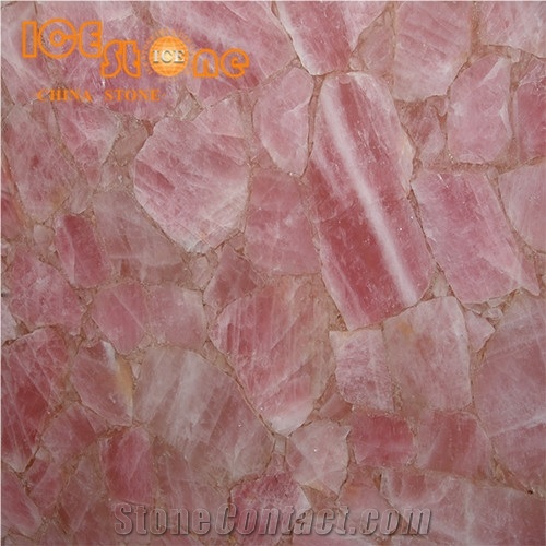 Pink Semiprecious Stone Tiles/Gemstone Slabs/Luxury Hotel Building Stone/Precious Stone Slabs Tiles/Wall Decoration Stone/Counter Top Stone Material