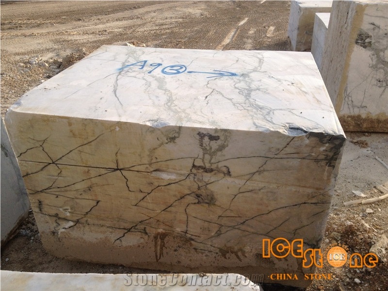 Popular China White and Green Marble from Ice Stone/China Green Marble Block