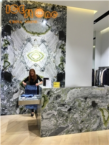 Primavera Marble Tiles Slabs/Marble Wall Covering Tiles/Marble Floor Covering Tiles/Ice Connect Marble Slabs/Ice Green Tiles/Cold Jade Green Marble Pattern/Counter Top Stone