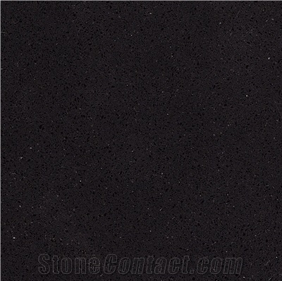 Pure Black Quartz Tiles / Black Quartz Stone Flooring/ Quartz Stone Tiles / Engineered Stone Tiles / Artificial Black Quartz 