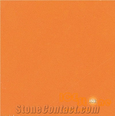 Pure Orange/Quartz Stone Solid Surfaces Polished Slabs Tiles Engineered Stone Artificial Stone Slabs for Hotel Kitchen,Bathroom Backsplash Walling Panel Customized Edge
