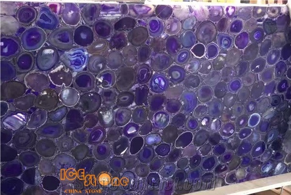 Purple Color Agate/Semi Precious Stone Panel/Tiles/Slabs/Wall/Floor/Backflash/Backlit