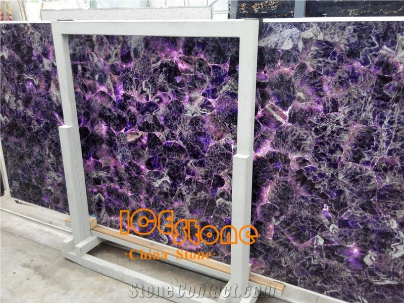 Purple Gemstone Slab /Semi Precious Stone Panels/Semiprecious Stone Slabs/ Gemstone Tiles/ Precious Stone Slabs/ Semi Precious Tiles/ Gemstone Slabssemiprecious Stone Tiles/ Semi Precious Stone Wall
