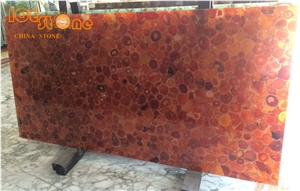 Red Agate Gemstone Slabs Tiles/China Semiprecious Stone Slabs/Precious Building Stone Slabs/Wall Covering Red Semiprecious Stone/Red Jade Slabs