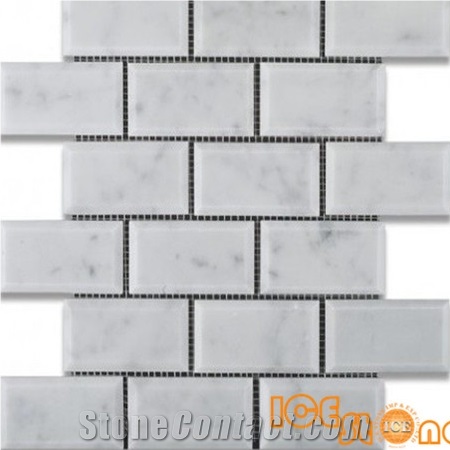 Subway Beveled 2"*4"/Chinese White Mosaic/Wall Mosaic/Marble Mosaic