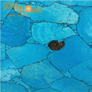 Turquoise Semi Precious Stone Wall/Gemstone Tiles Slabs/Internal Decoration Tiles/Wall Decoration Luxury Stone Material/Semiprecious Building Stone Material