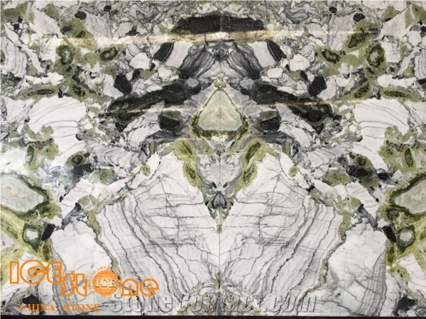 White Beauty/Ice Connect Marble/Chinese Green /Marble Tiles/Cut to Size/Ice Green/White and Green Project Chinese Natural Stone Products