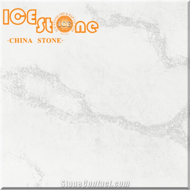 White Color with black vein Marble Look Quartz Stone Solid Surfaces Polished Slabs Tiles Engineered Stone Artificial Stone Slabs for Hotel Kitchen,Bathroom Backsplash Walling Panel Customized Edge
