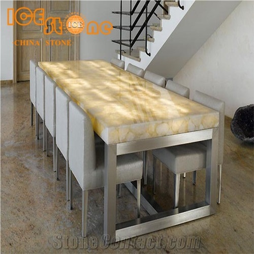 White Crystal Semi Precious Stone Vanity Top/Bathroom Decoration Stone/Table Top Stone/Building Stone/Bathroom Countertops