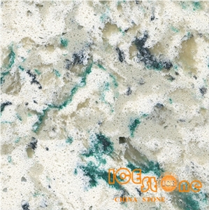 White Green Wave Colourful Marble Look Quartz Stone Solid Surfaces Polished Slabs Tiles Engineered Stone Artificial Stone Slabs for Hotel Kitchen,Bathroom Backsplash Walling Panel Customized Edge
