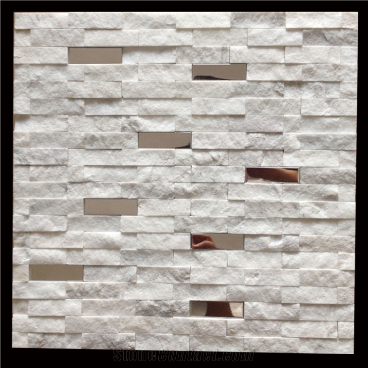 Volakas/White Jazz/Alax Marble Cultured Stone with Split Surface&Stainless Steel