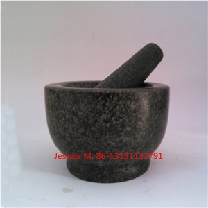 Granite Mortar&Pestle/Spice Herb Crusher Grinder Set/Stone Pilon&Mortier