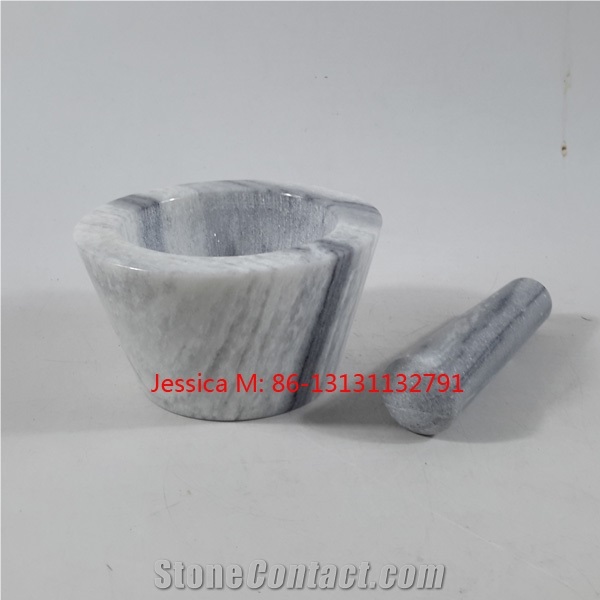 Grey Marble Mortar and Pestle